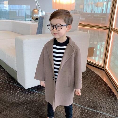 Winter Autumn Baby Boys Coats Toddler Infant Coats Gentleman Style Boy Wool Windbreaker Children Casual Jackets 2 3 4 5 6 7T
