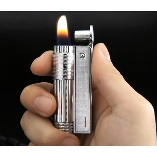 Strip Old Kerosene Lighter Genuine Stainless Steel Cigarette Lighter Cigar Fire Briquet Tobacco Petrol Lighters