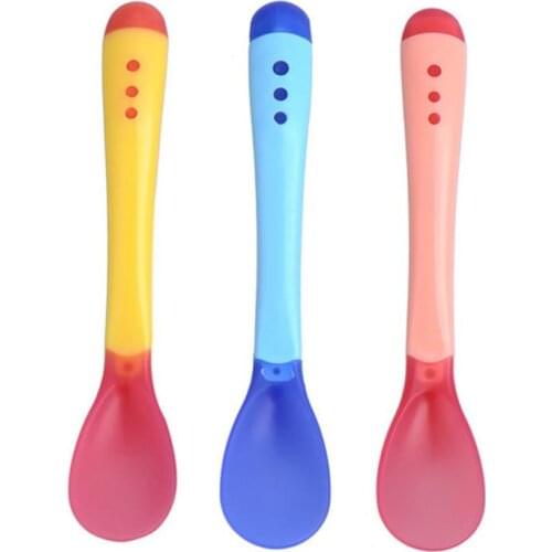 3PCS Silicone Spoon Baby Tableware Childrens Spoons Kids Dinner Baby Feeding Tools Tableware Waterproof Spoon Non-Slip Crockery