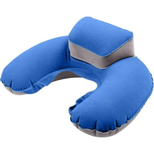 Foldable U-shaped Neck Support Pillow Inflatable Cushion Travel Air Plane Sleep