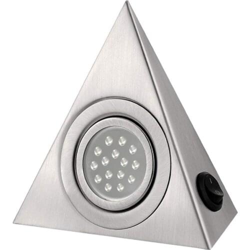 SUCHME LED Closet Cabinet Lamp Kitchen Under Cabinet Lighting Triangle Led Light Stainless Steel Downlight for Wardrobe Cupboard