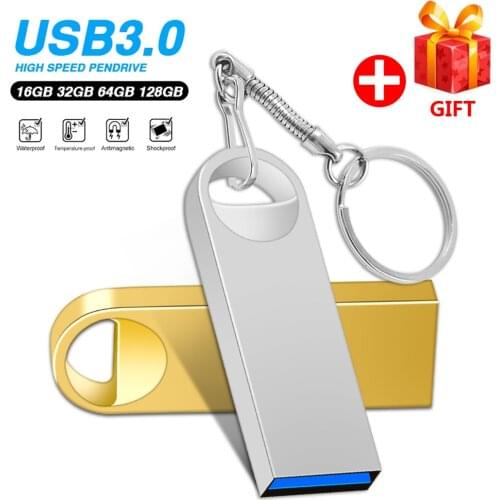 High Speed USB Flash Drive 3.0 Metal Pen Drive 8GB 16GB 32GB 64GB 128GB Pendrives Waterproof USB Stick 3.0 Memory Stick Card