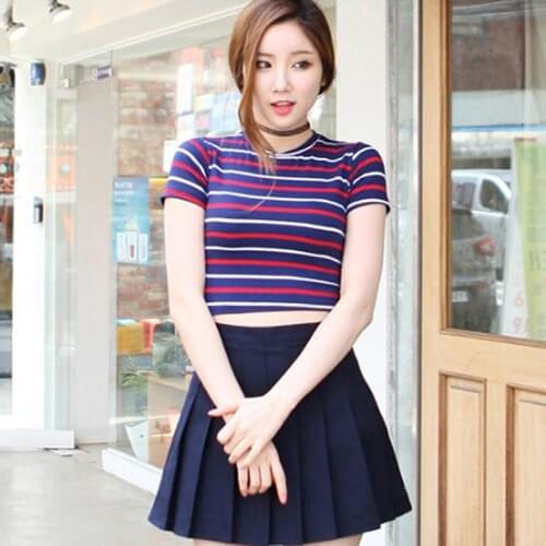 Women Girls Plaid Skirt High Waist Pleated Skater Skirt A-line School Skirt Uniform With Inner Shorts Casual Skirt Skinny Girls
