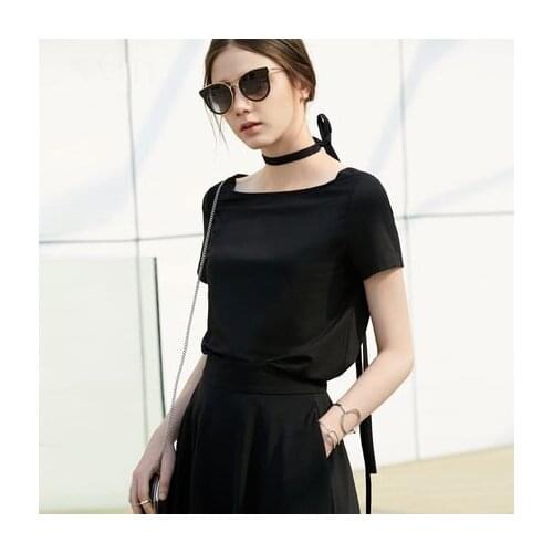 Women Fashion European Tshirts For Summer Elegant Simple Casual Tops Short Sleeve Basic T Shirt Women Hot LX1638