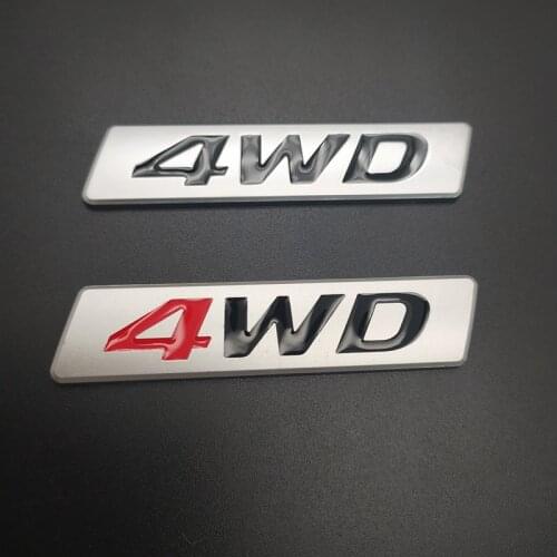 1Pcs 3D Metal 4WD Car Side Fender Rear Trunk Emblem Badge Sticker Decals for Hyundai IX25 IX35 Tucson Car Styling