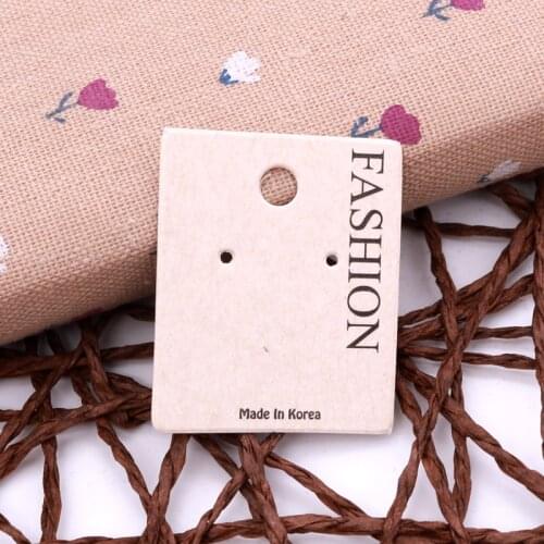 100pcs/lot Fashion Cute Ear Studs Display Cards 3.2x4cm Mini Korean View Concise Style Earrings Jewelry Packaging Paper Cards
