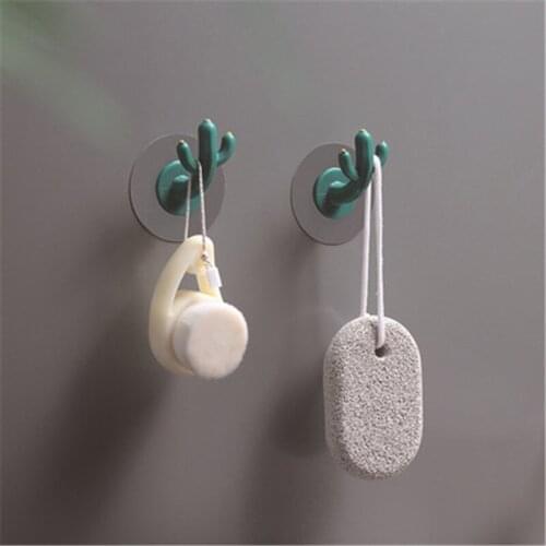 2-5pcs Creative Tropical Cactus Hook Strong Door Nail-free Hook Kitchen Bedroom Wall Sticky Hook Household Goods