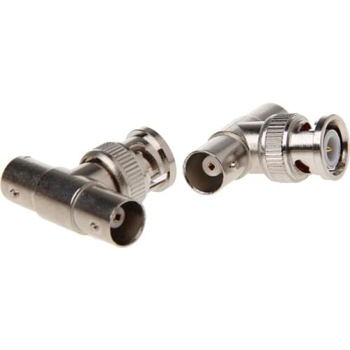 2Pcs BNC Male To 2 Female T Type Connector Adapter For CCTV Surveillance System
