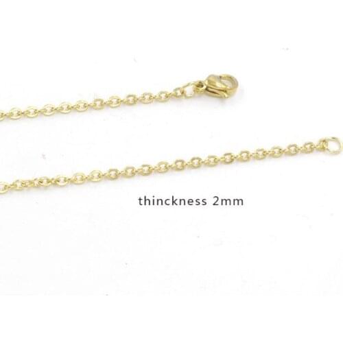 2pcs/lot gold DIY Necklaces For Women Men Stainless Steel Wafer 40cm Chain Necklaces Jewelry Gift dtgh