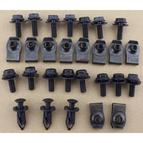 28pcs Engine Splash Shield Bumper Hardware Bolts Clips for G35 G37 350Z 370Z FX35