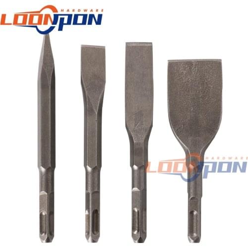 40CR Steel Hammer Chisel Set Square Handle Electric Hammer Chisel Concrete/Brick/Wall/Tile Slotting Drilling 160mm 4Pcs/Set
