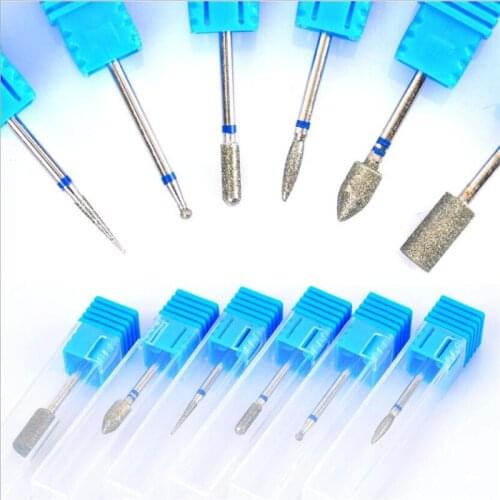 6 Type Diamond Nail Drill Bit Rotary Drill Nail File For Manicures Electric Machine Accessories Nail Drill Cutter Tools