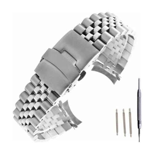 20mm 22mm Stainless Steel Watch Band Bracelets Curved end Replacement For Seiko SKX007 SKX009 SKX011 And Tool