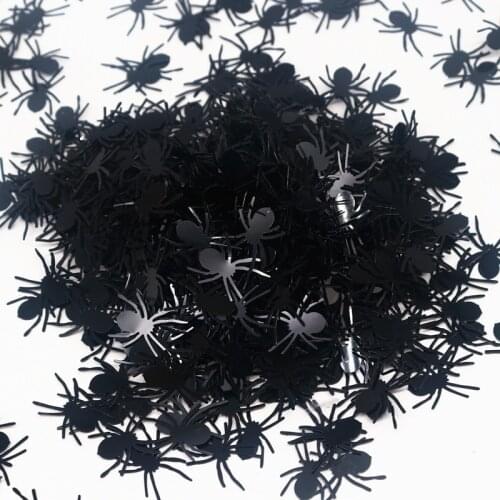 14x19mm Black Spider Sequins Loose Sequins Pailettes for DIY Party Halloween Decoration Festival Ornament Accessories 10g