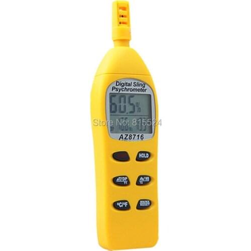 AZ-8716 Digital Pocket Psychrometer Temperature and Humidity Meter Hygrometer with Dew Wet Bulb AZ8716