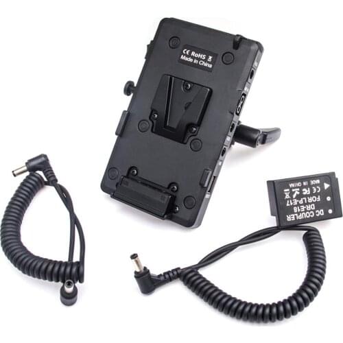 FOTGA Power Supply Systerm Battery Plate Adapter V-Lock D-tap Plate DC Coupler with LP-E17 for Broadcast SLR HD camera