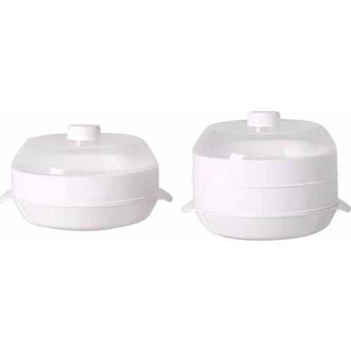 Microwave Steamer Plastic Round Steamer Microwave Oven with Lid Cooking Tools