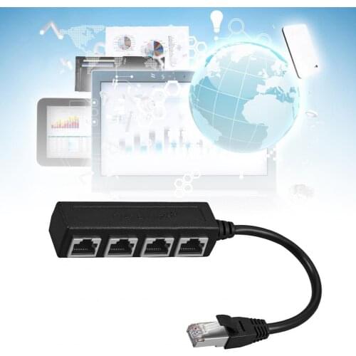Ethernet Splitter High Speed Plug Play ABS Ethernet RJ45 Cable Adapter for Computers