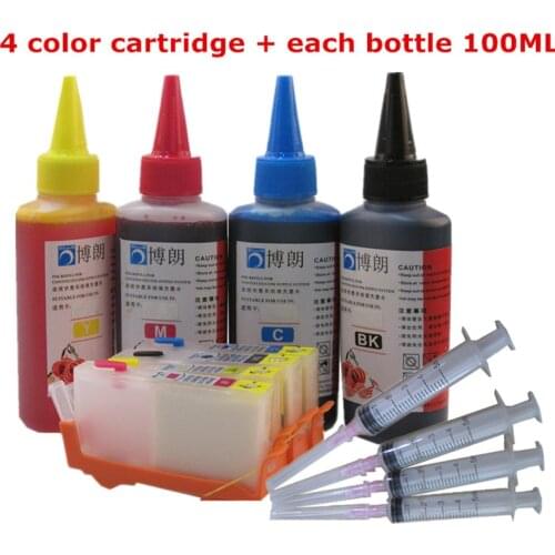 BLOOM 364 Refillable ink cartridge for HP 6512 6515 6520 7510 7515 7520 B010a B110a B110 + for hp Dey ink bottle Universal 400ML