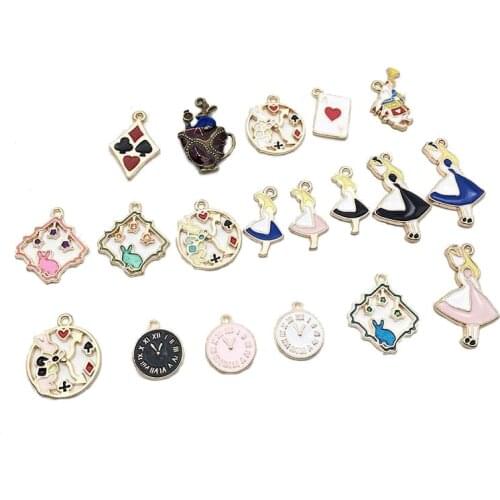 Cute Assorted Enamel Pendant Geometric Hollow Creative DIY Jewelry Finding For Necklace Bracelet Jewelry Making Component