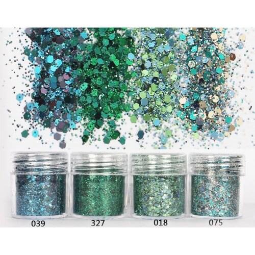 Nail Art Decoration Glitter Nail Art Powder Sequins Kit Tattoo Body Face Decor DIY Pigment Nail Glitter Manicure Tool 4Boxes