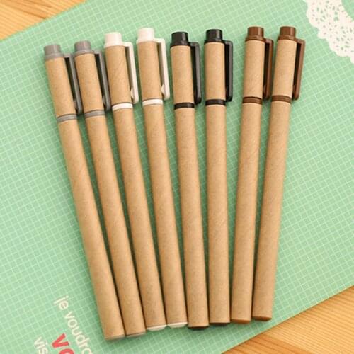 20Pcs stationery set simple paper kraft paper gel korean pens creative pen for school student writing free shipping
