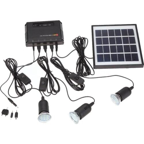 Outdoor Solar Power Led Lighting Bulb Lamp System Solar Panel Home System Kit