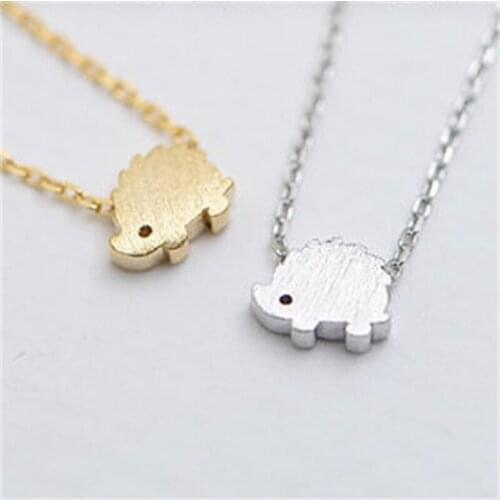New Simple Thicker Cute Hedgehog Animal Necklace Jewelry Cute Tiny Hedgehog Pendant Necklace Clavicle Chain Simple Necklace