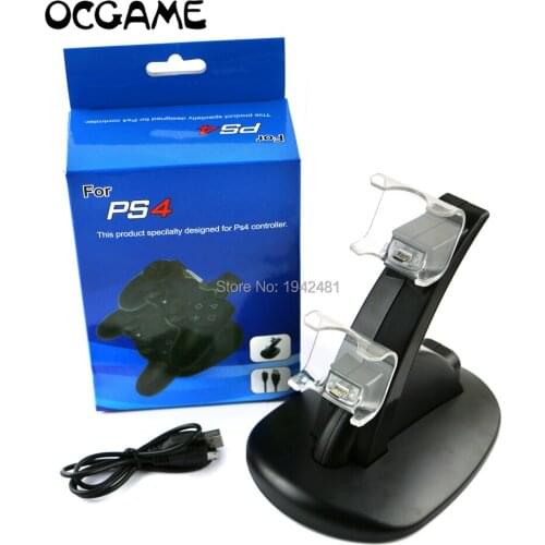OCGAME LED Dual USB Charge Dock Station Gaming Controller Charging Stand For PlayStation 4 PS4 controller Charger