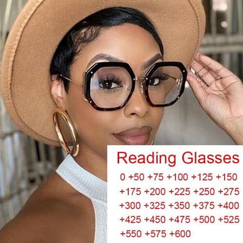 Anti Blue Light Polygon Round Reading Glasses Women 2021 Fashion Luxury Brand Design Glasses Transparent Womens Eyeglass Frame