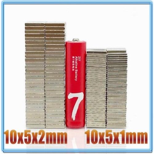 20/50/100/200Pcs Rectangular Magnet 10x5x1 10x5x2 N35 NdFeB Block Super Powerful Strong Permanent Magnetic imanes 10*5*1 10*5*2