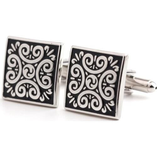 Square pattern black paint cufflinks men shirts cufflinks sleeve nail factory direct sale free shipping