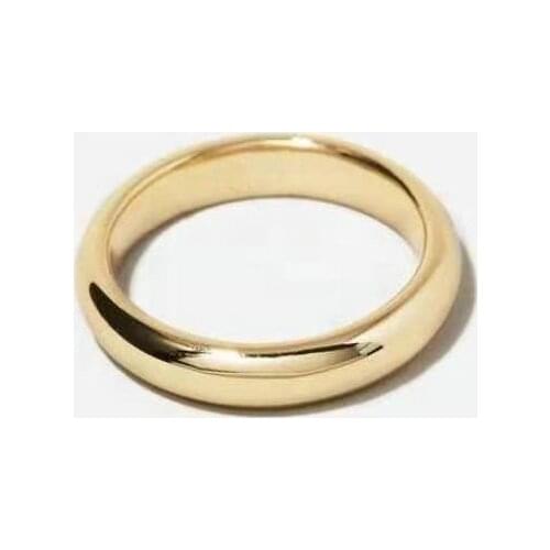 18K Gold IP Plating Stainless Steel Ring For Women Minimalist High Polished Wedding Band Jewelry Rings Accessories