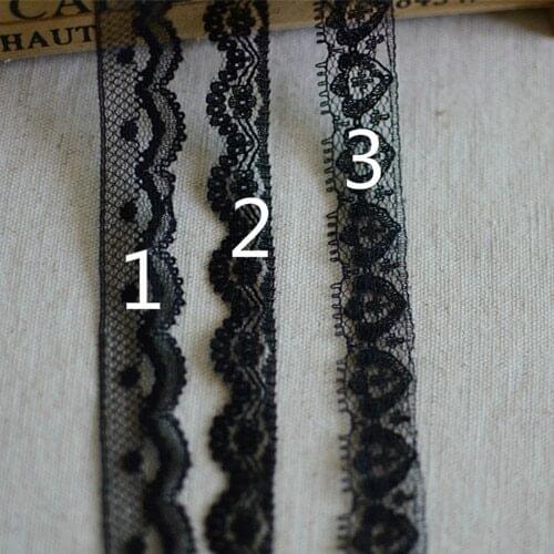 1 / meter soft polyester black lace 1CM