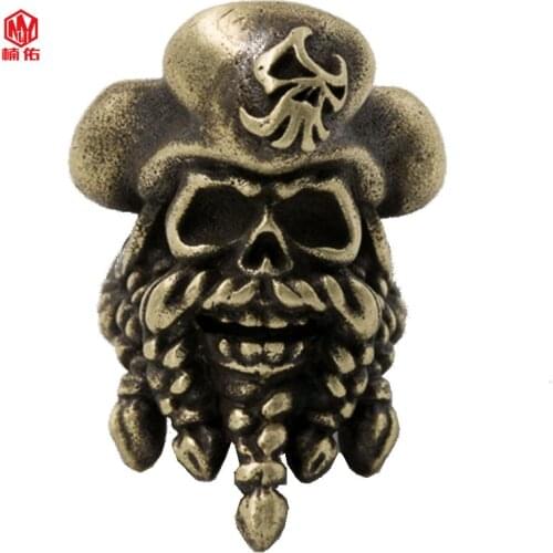1PC EDC Paracord Beads Pirates Of The Caribbean Retro Brass White Copper Oxide Umbrella Rope Cord Lanyard Pendants Knife Beads