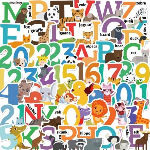 10/50pcs Cute Number letter stickers stickers Laptop Guitar Luggage Fridge Skateboard Waterproof Graffiti Sticker Decal Kid