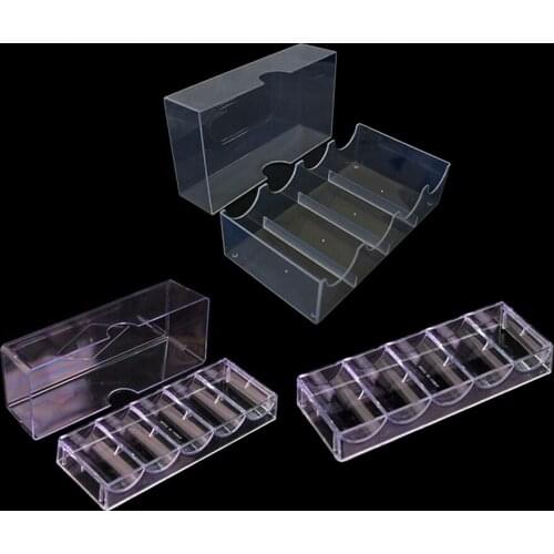 100 yards / 136 yards Acrylic Transparent Chip Holder Casino Poker Card Game Durable Chip Ttorage Tray Container Protector
