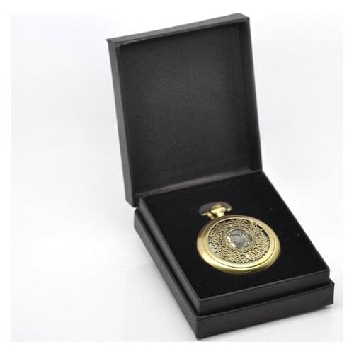Pocket Watch Black Velvet Gift Boxes Cases 9.5x7.5x3cm,2PCs