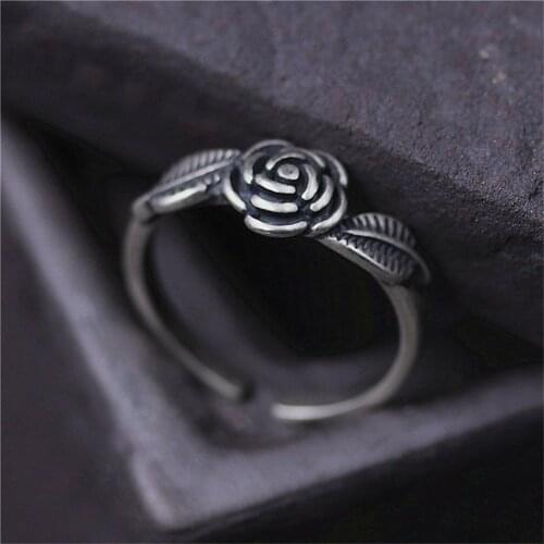 2021 Vintage Luxury Simple Open Flower Ring Wild Commemorative Anniversary Gift Jewelry Party Dating Accessories