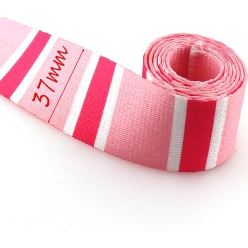 37mm Pink Webbing Stripe Polyester Cotton Webbing for Bags Strap Belt Ribbon Decoration Band Webbing Tape Sewing Accessorie