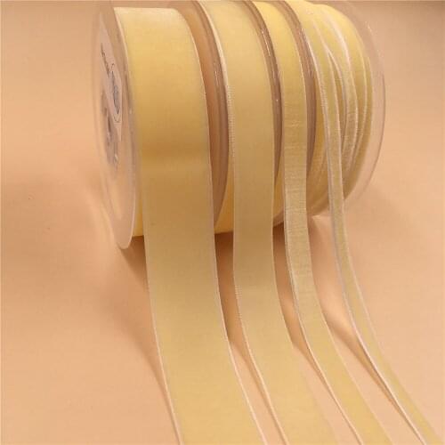 6MM,9MM,15MM,25MM V029 Cream Nylon Single Face Velvet Ribbon,none stretch velour ribbons webbing DIY accessories