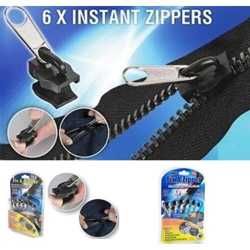 6 PCS/Set Universal Instant Fix Zipper Repair Kit Replacement Zip Slider Teeth Rescue New Design Zippers
