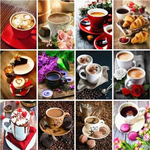 AZQSD Diamond Painting Coffee Mosaic Embroidery Sale Scenery 5d Diy Picture Of Rhinestones Needlework Gift Crafts Home Decor