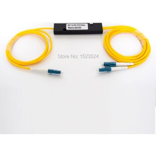 Free Shipping 1310/1550nm Dual Window 50/50 Ratio LC/PC ABS Box Type 1x2 FBT Coupler 1*2 FBT FIber Optic Splitter