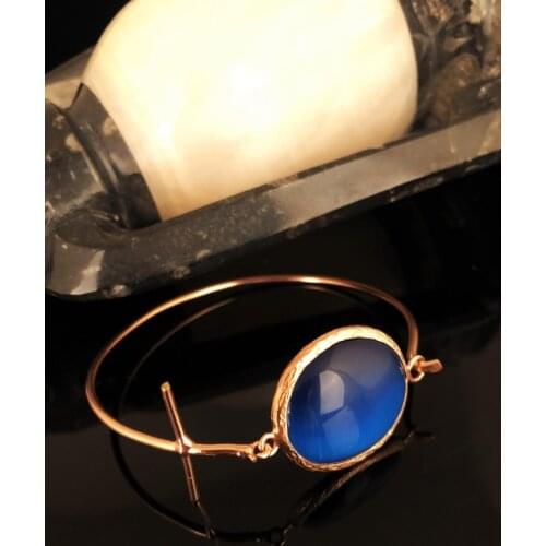 Dr Stone Natural Stone Women 'S Cat 'S Eye Stone Rose Gold Plated Bracelet 372888559