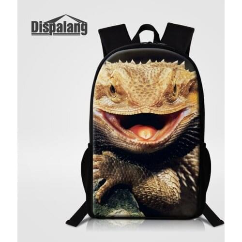 Dispalang Lizard Children School Bags for Teenagers Boys Cool Schoolbags Kids Bookbag Animal Backpacks For Women Men Mochila
