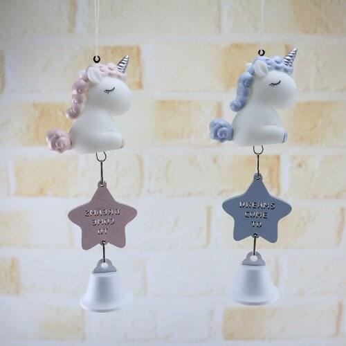 Enamel Unicorn Wind Chime Originality Novelty Personality Home Decoration Pendant Handicraft Boutique Gift Room Decor