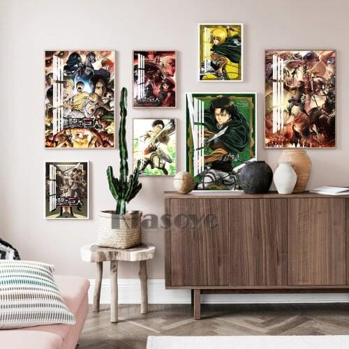 Attack On Titan Hot Japanese Anime Wall Art Prints Poster Manga Character Modern Canvas Painting Fans Collection Gift Home Decor