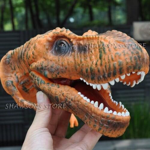 JURASSIC AGE DINOSAUR TOYS 10" TYRANNOSAURUS REX FIGURE HAND PUPPET SOFT RUBBER