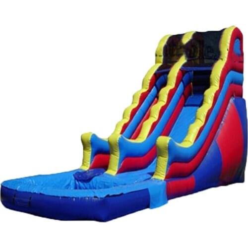 Customized commercial inflatable carve wave slide wet pool slide inflatable slip slide with pool